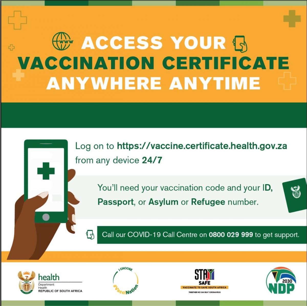 safe travel vaccination certificate