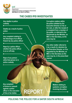 The cases IPID investigates: poster