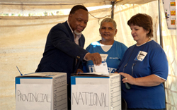 Deputy President Motlanthe casting his vote