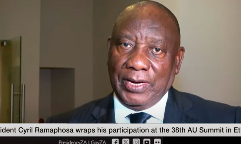 President Ramaphosa's interview wrapping up his visit to the 38th AU Summit in Ethiopia