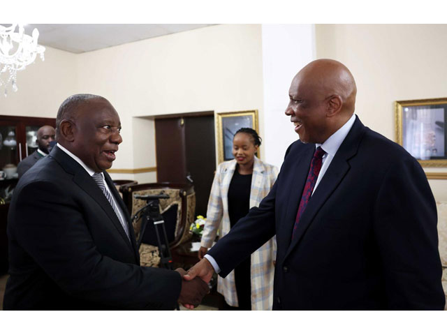 President Cyril Ramaphosa pays courtesy call to His Majesty King Letsie Ill at Royal House