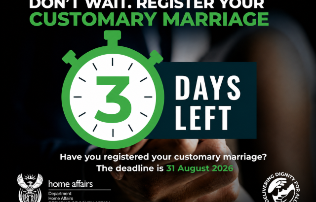 Register customary marriages